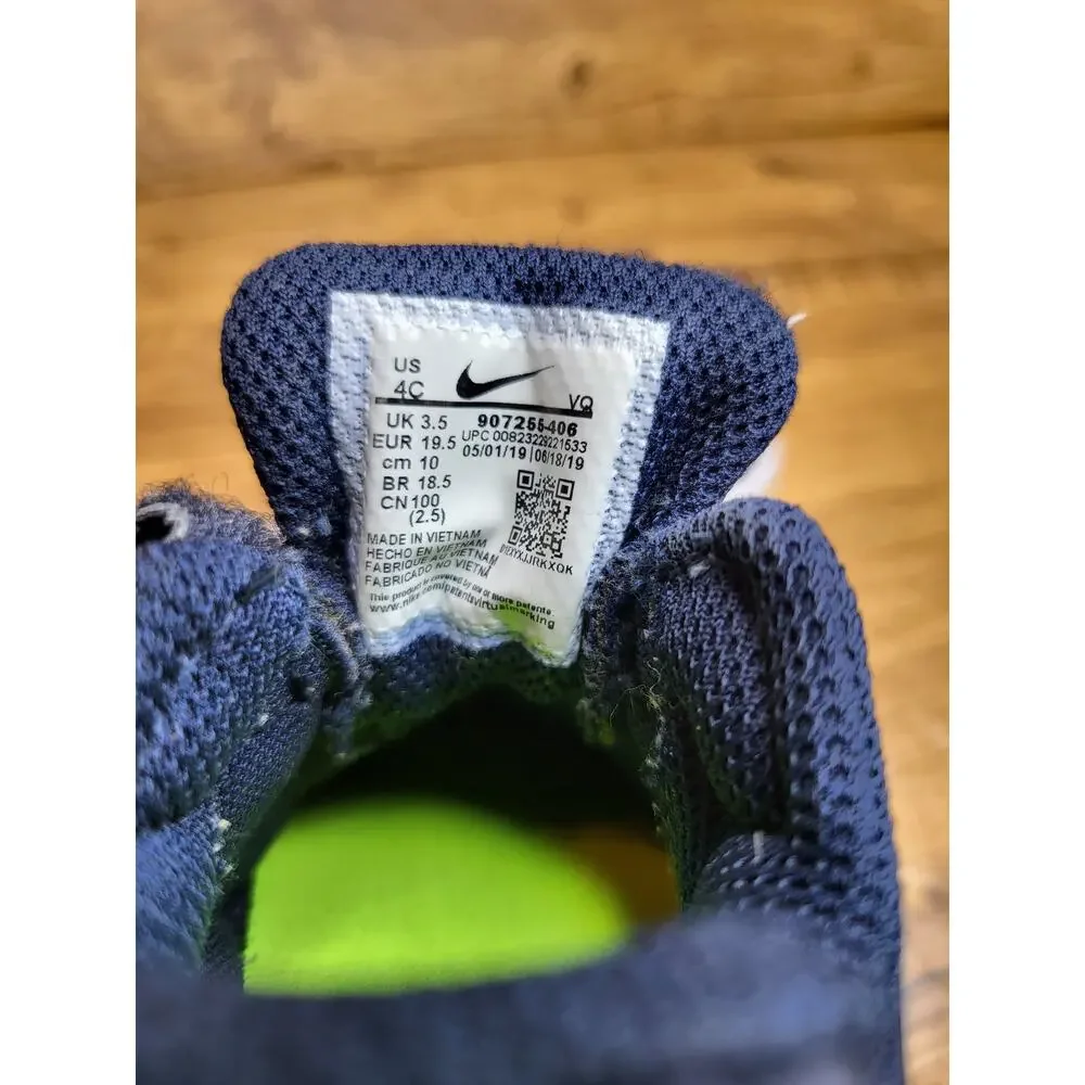 Nike Star Runner blue low top no tie sneaker sz 4 child